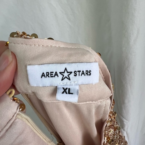 Area Stars Sequin Halter Top in Gold, Size XL - Picture 5 of 8